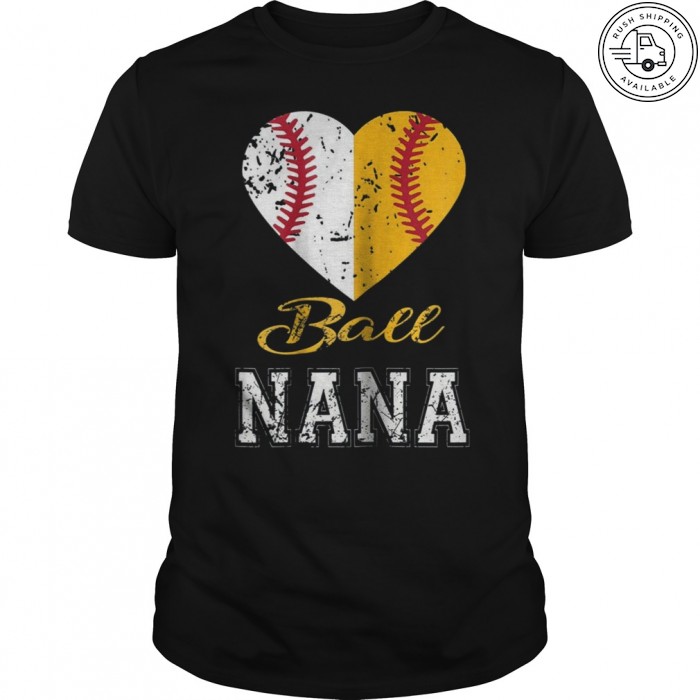Funny Baseball Nana T-Shirt Ball Nana Softball Gifts Women T shirt